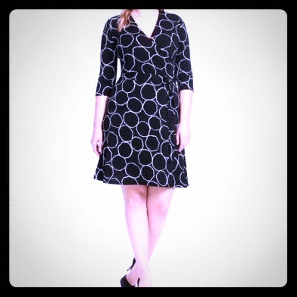 Leota bubble print faux wrap dress